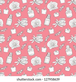 spa hand drawn seamless background