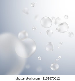 Spa and healthcare design blue color background. Abstract soft color medical consept background with blurred molecules or particles