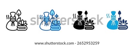 Spa Hot Compress icon Multi Style Vector Illustration