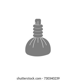 Spa hot compress icon on white background
