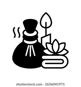 Spa Hot Compress Icon Outline Vector Illustration