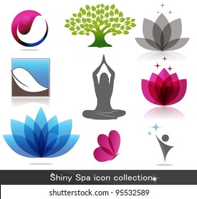 Spa icon collection, beautiful bright colors