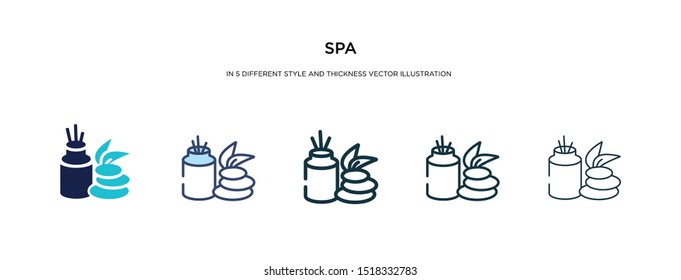 spa icon in different style and thickness vector illustration. Two colored and black spa vector icons in filled, outline, line, stroke style can be used for web, mobile, UI