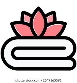spa icon in flat outline offset style
