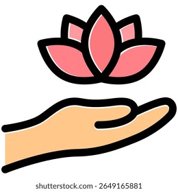 spa icon in flat outline offset style