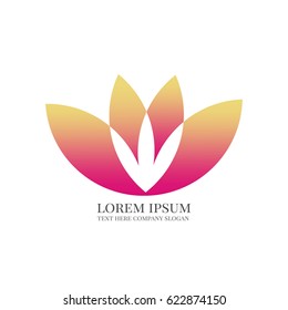 Spa icon or Floral logo with three leaves  Isolated on white background. 