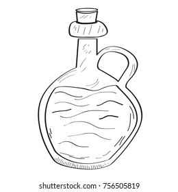 Spa icon isolated on white background, Oil flask, Vector illustration