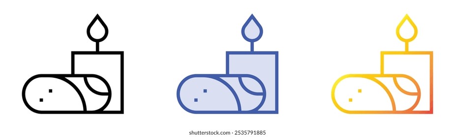 icono de spa. Lineal, relleno azul y diseño de estilo degradado aislado sobre fondo blanco