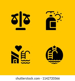 spa icon set. balance, lotion and swimming pool vector icon for graphic design and web