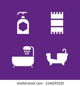 spa icon set with bathtub, lotion and towel vector icons for web and graphic design
