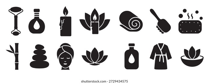 spa icon set illustration vector 