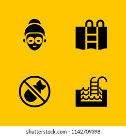spa icon set. swimming pool, face mask and bomb vector icon for graphic design and web