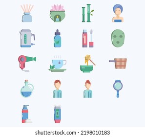 Spa icon set, Therapy and treatment vector