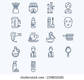 Spa-Icon-Set, Therapie und BehandlungsVektorgrafik