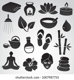 Spa icon set. Vector symbols collection.