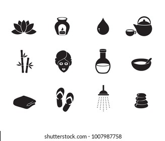 Spa icon set. Vector symbols collection.