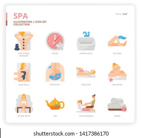 Spa icon set for web design, book, magazine, poster, ads, app, etc.