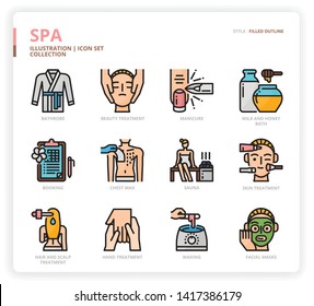 Spa icon set for web design, book, magazine, poster, ads, app, etc.