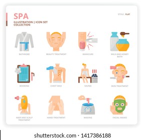 Spa icon set for web design, book, magazine, poster, ads, app, etc.