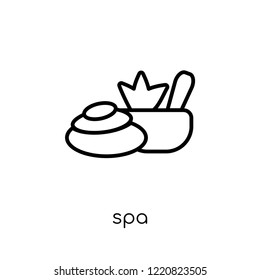 spa icon. Trendy modern flat linear vector spa icon on white background from thin line Hotel collection, outline vector illustration