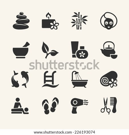 Spa icons collection, stock vector 