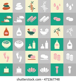 spa icons, cosmetic procedure, vector set