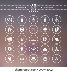 SPA icons flat is white on a blurred background