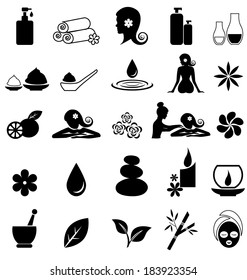 Spa Icons on White Background