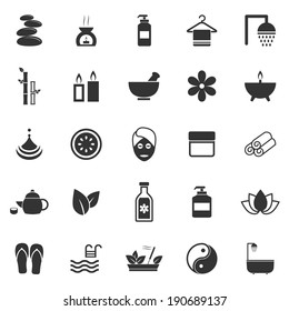 Spa icons on white background, stock vector