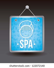 spa icons over black background. vector illustration