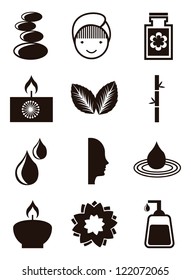 spa icons over white background. vector illustration