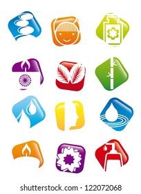 spa icons over white background. vector illustration