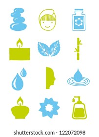 spa icons over white background. vector illustration