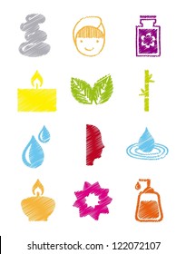 spa icons over white background. vector illustration