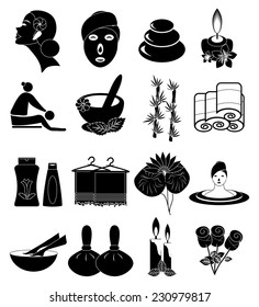 Spa icons set