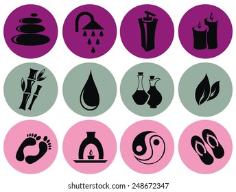  Spa icons set