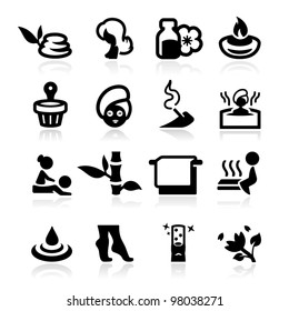 Spa icons set elegant series