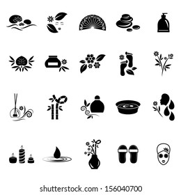 Spa Icons Set - Isolated On White Background - Vector Illustration, Graphic Design Editable For Your Design. Spa Logo 