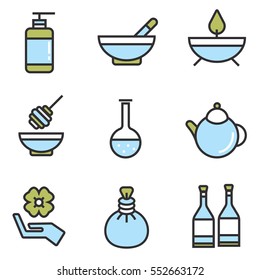 Spa icons set line design, illustration EPS10