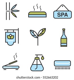 Spa icons set line design, illustration EPS10