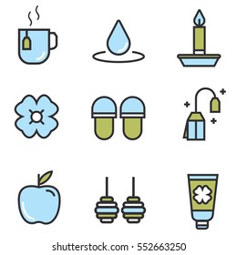 Spa icons set line design, illustration EPS10