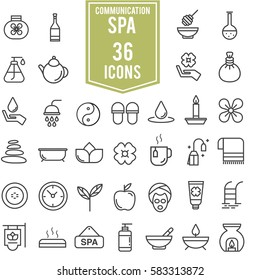 Spa icons set line design, illustration EPS10