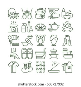 Spa Icons Set. Spa And Massage. Healthcare, Beauty And Therapy