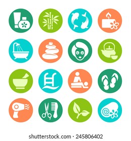 Spa icons set, stock vector 