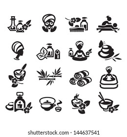 Spa icons set vector