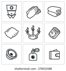 Spa icons. Vector Illustration.