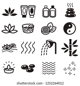 Spa icons,Spa Massage therapy cosmetics icons. Vector Illustration.