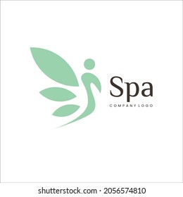Spa-Erstmaliges S-Schmetterlingsblattlogo, Vektorbild