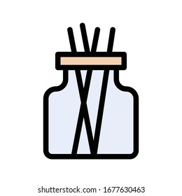 spa jar vector flat color icon 