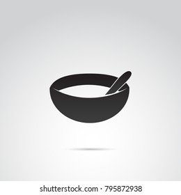 Spa, kitchen bowl vector icon.